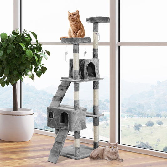 PawHut 67-inch Multi-Level Cat Scratching Tree Kitty Activity Center